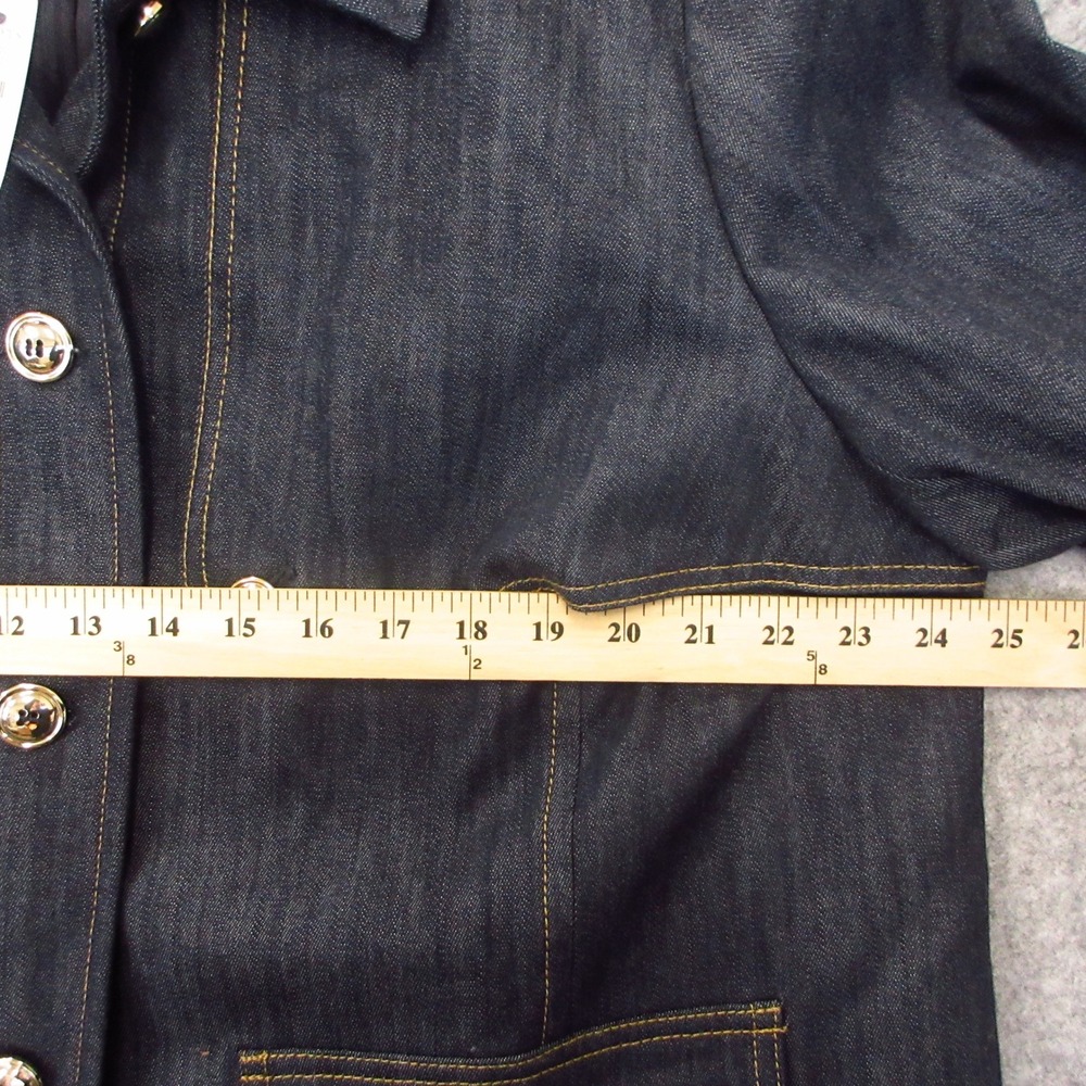 Talbots Refined Denim Short Trench Coat Womens 2X Blue Dark Wash Button Up NWT - Picture 8 of 10